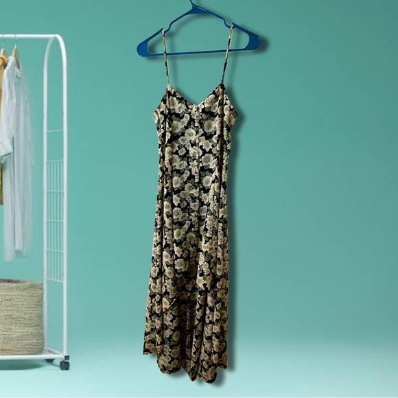 Vintage 90’s Floral Hi-Low Front Button Up Strap Dress - Picture 1 of 5